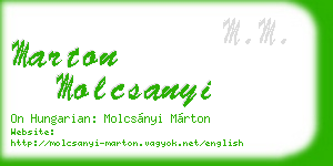 marton molcsanyi business card